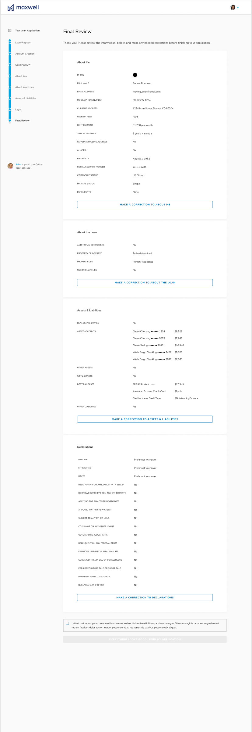 Review before submitting