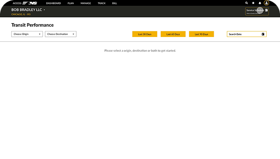Transit Performance initial search state